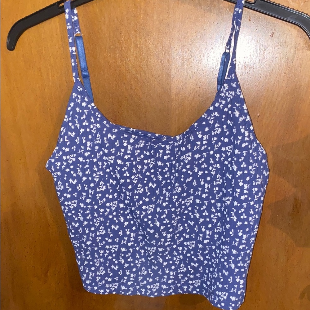 Old Navy Blue and White Crop Cami